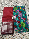 Beautiful Mangalgiri Saree With 2 Blouse