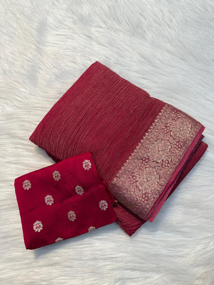 Beautiful Tissue Crush With Blouse