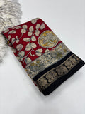 Beautiful Pure  Viscose Kalamkari Saree With Blouse