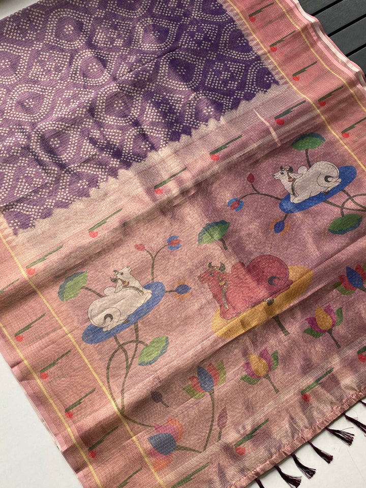 Beautiful Kota Silk With Stiched Blouse