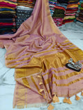 Best Selling Tissue Linen Saree With Blouse