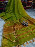 Best Selling Tissue Linen Saree With Blouse