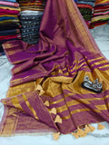 Best Selling Tissue Linen Saree With Blouse