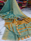 Best Selling Tissue Linen Saree With Blouse
