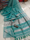 Best Selling Tissue Linen Saree With Blouse