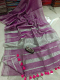 Best Selling Tissue Linen Saree With Blouse