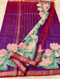 Mangalgiri Saree With Pichawi Applique Work All Over