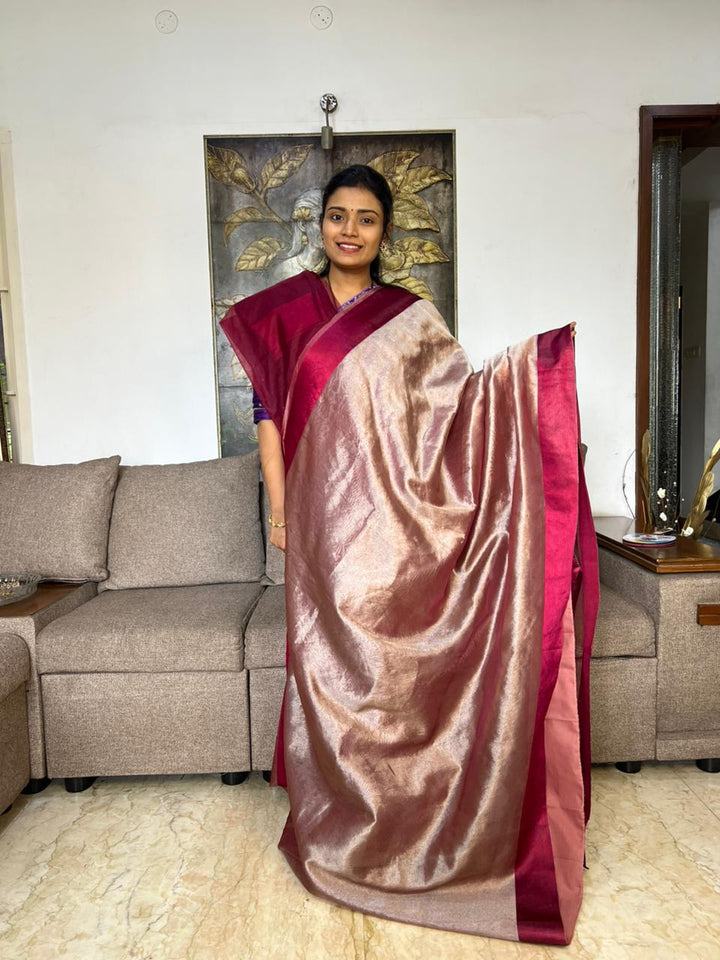 Sale !! Beautiful Soft Tissue Saree With Satin Border