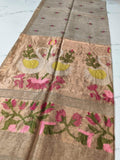 Beautiful Pure Silk Jamdhani Saree With Swam Design Handloom