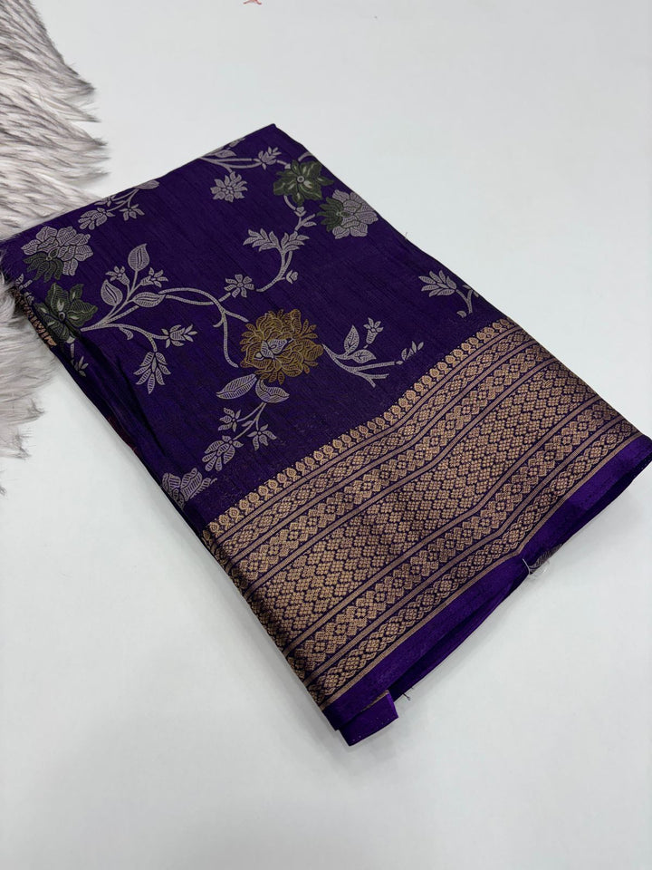 Premium Matka Silk Saree with Zari Border & Blouse Piece