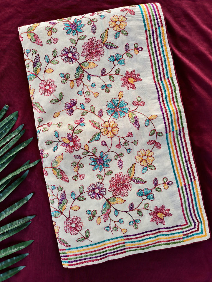 Beautiful Tussar Embroidery Cotton Sarees with Blouse