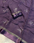 Chiffon With Embroidery Saree
