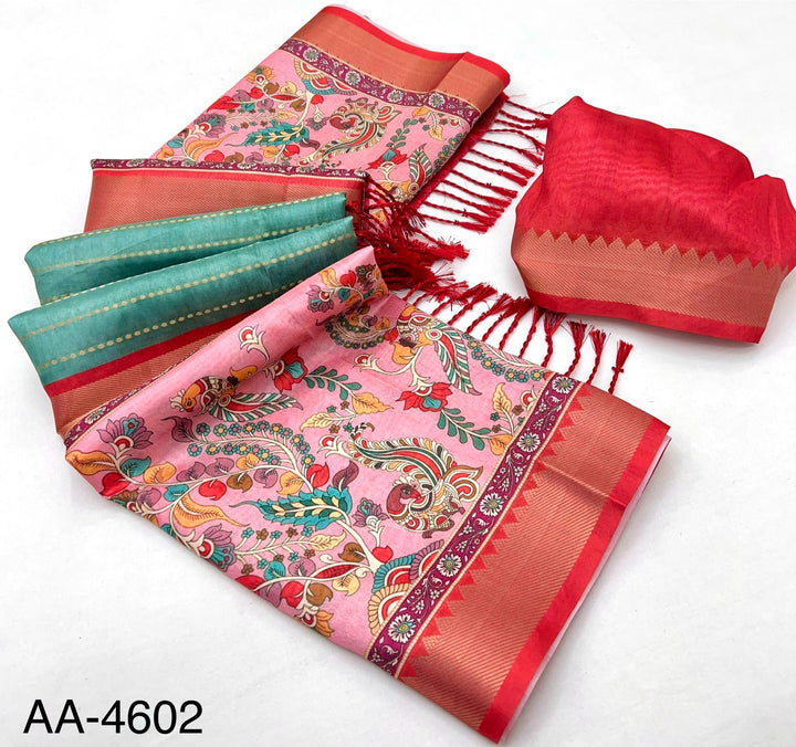Kalamkari Dola Silk Saree With Blouse 