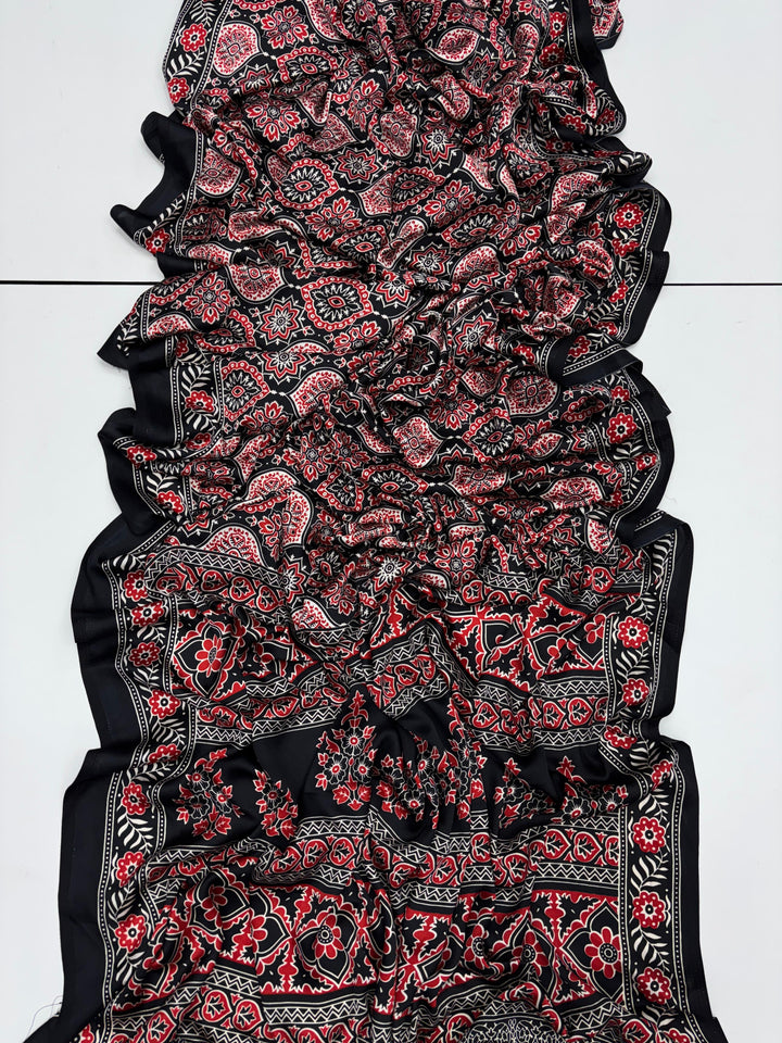 Beautiful Modal Ajrakh Saree With Blouse