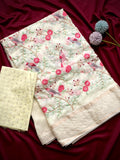 Beautiful Embroidery Crush Saree With Blouse
