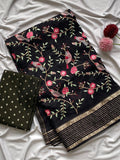 Beautiful Embroidery Crush Saree With Blouse