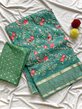 Beautiful Embroidery Crush Saree With Blouse