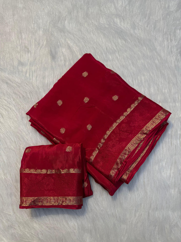 Beautiful Chinnon Viscose Saree With Blouse