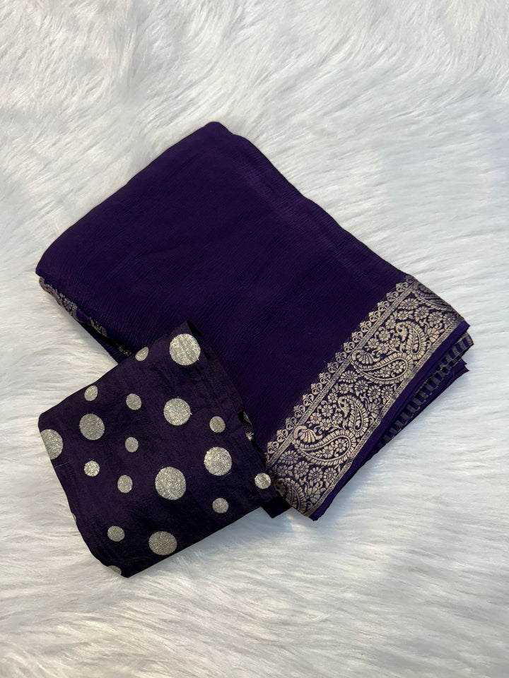 Beautiful Pure Viscose Saree With Buttas Blouse