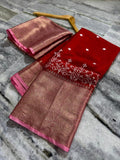 Beautiful Banarse Saree With Chikankari Embroidery Saree