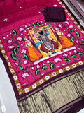 Pure Gaji Silk Saree With Zari Pallu 