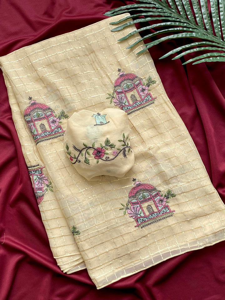 Pure Georgette With Embroidery