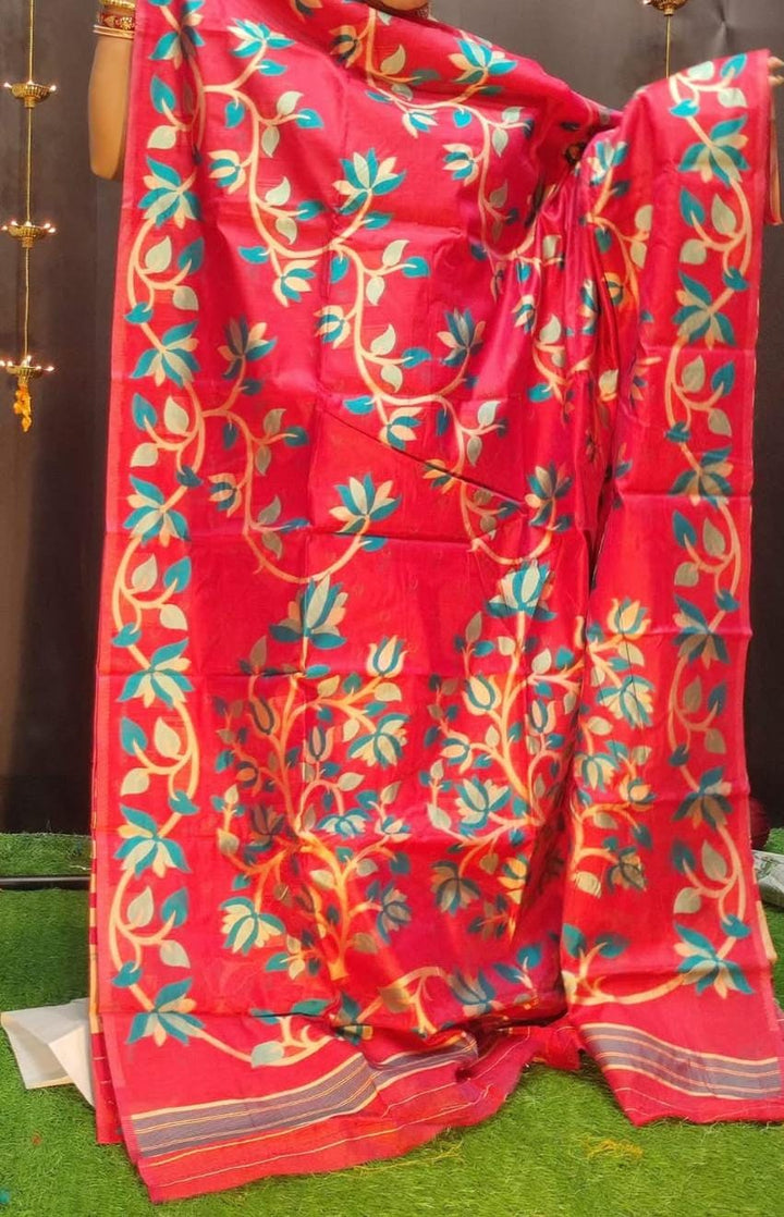 Beautiful Jamdhani Cotton Silk Saree 