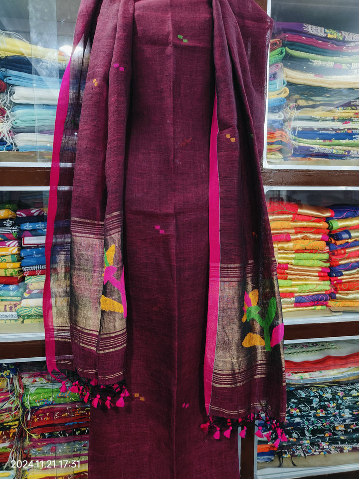 Beautiful Pure Linen Jamdhani Suits