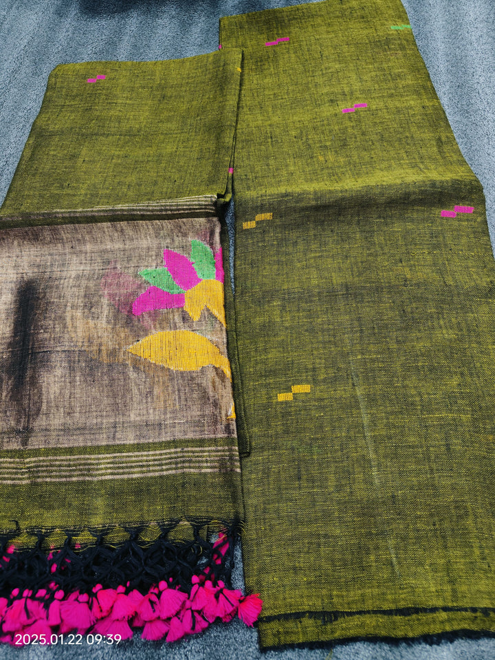 Beautiful Pure Linen Jamdhani Suits