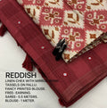 Beautiful Linen With Mirror Work With Kalamkari Blouse