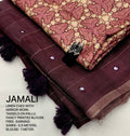 Beautiful Linen With Mirror Work With Kalamkari Blouse
