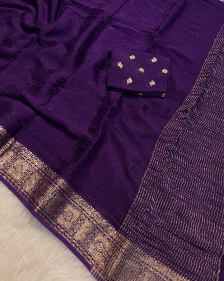 Beautiful Pure Viscose Chinnon Saree