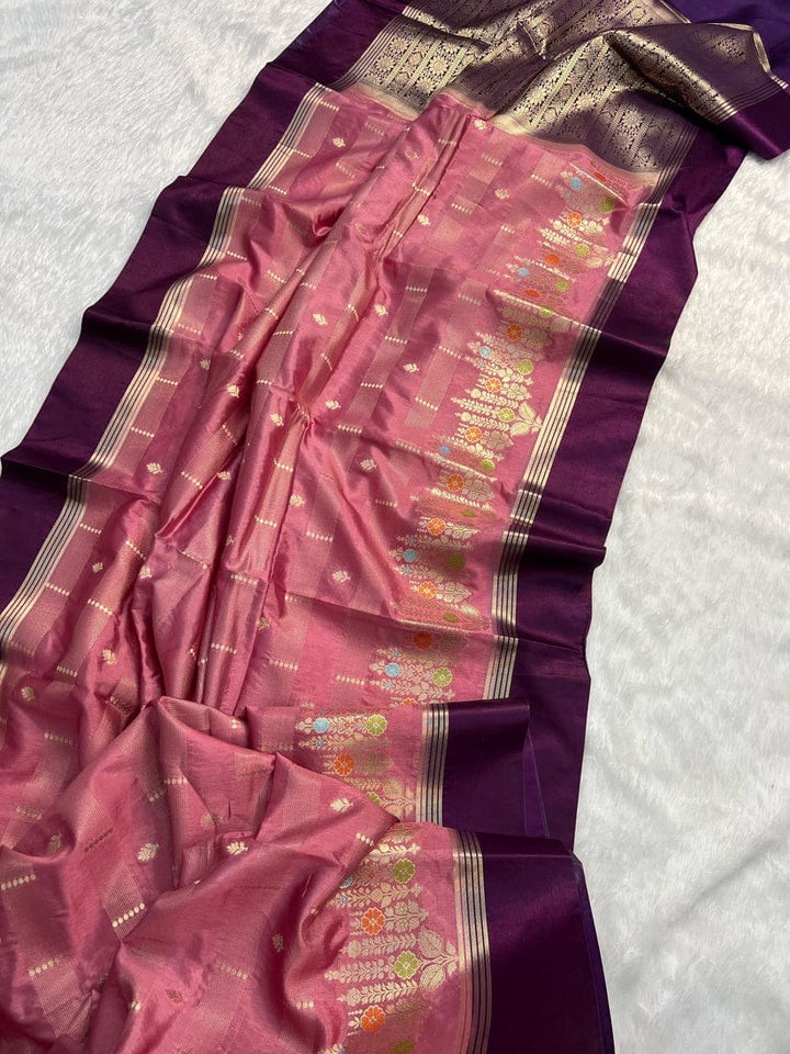 Beautiful Katan Silk Saree With Blouse