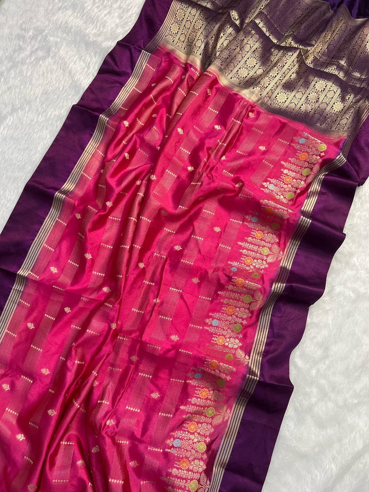 Beautiful Katan Silk Saree With Blouse