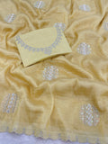 Beautiful Crush Embroidery Saree With Blouse