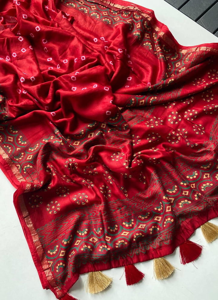 Beautiful Chanderi + Bandhej Design