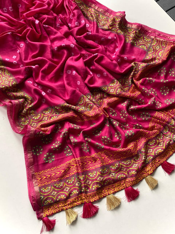 Beautiful Chanderi + Bandhej Design