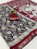 Beautiful kalamkari Mul Cotton Silk Saree With Blouse