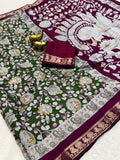 Beautiful kalamkari Mul Cotton Silk Saree With Blouse