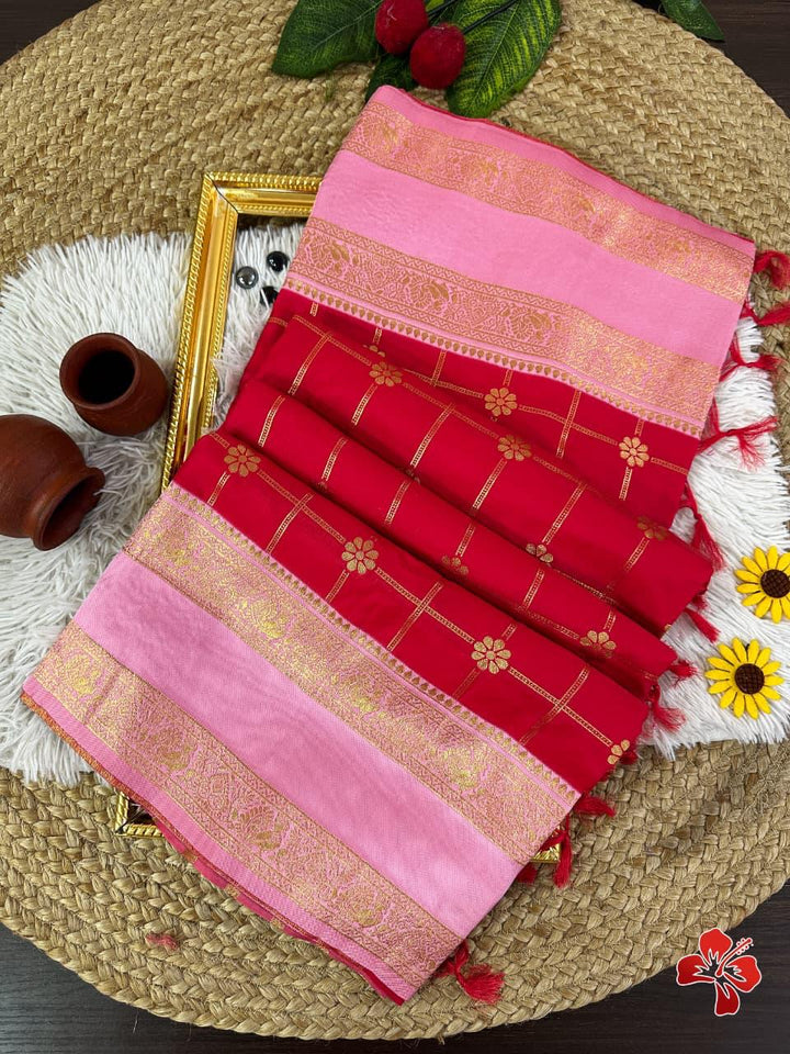 Beautiful Gadwal Silk Saree With Blouse