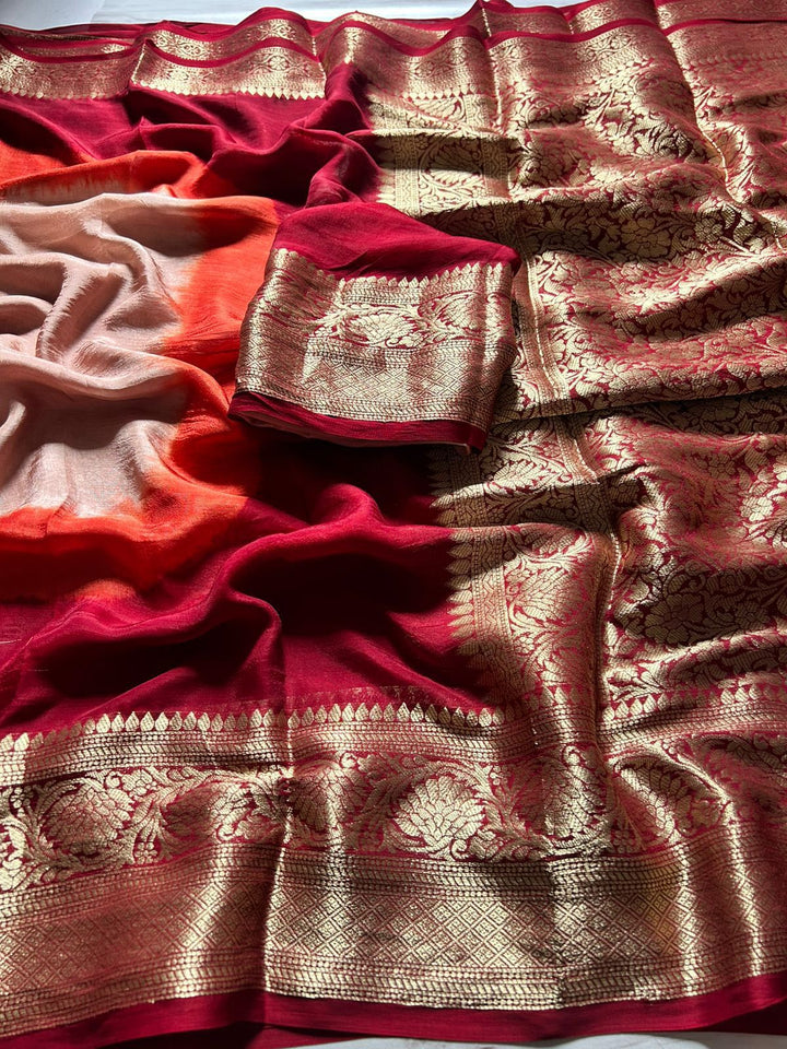 Beautiful Matka Silk Multicoloured Saree With Zari Weaving Border