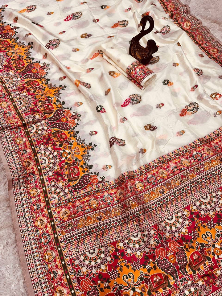 Beautiful Pashima Silk Saree With Blouse