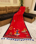 Beautiful Pure Mul Mul Cotton Handpainted Saree With Blouse