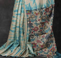 Beautiful Dye + Tie Pure Tussar + Kalamkari Shibori Saree
