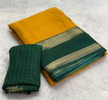 Beautiful Mysore Crepe Silk Checks Saree