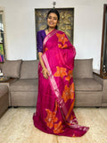 Beautiful Floral Organza Saree With Blouse