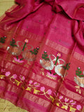 Beautiful Pure Silk Jamdhani Saree With Swam Design Handloom