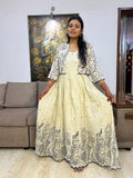 Tussar Kalamkari Frock With Over Coat