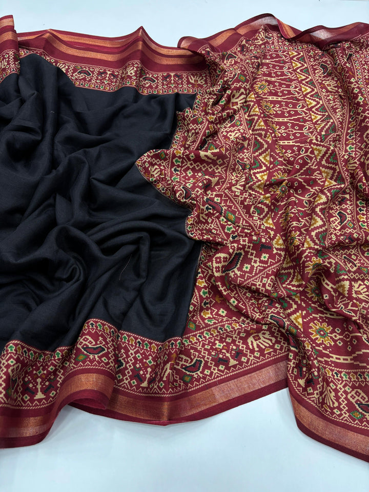 Beautiful Matka Silk Patola Saree With Blouse
