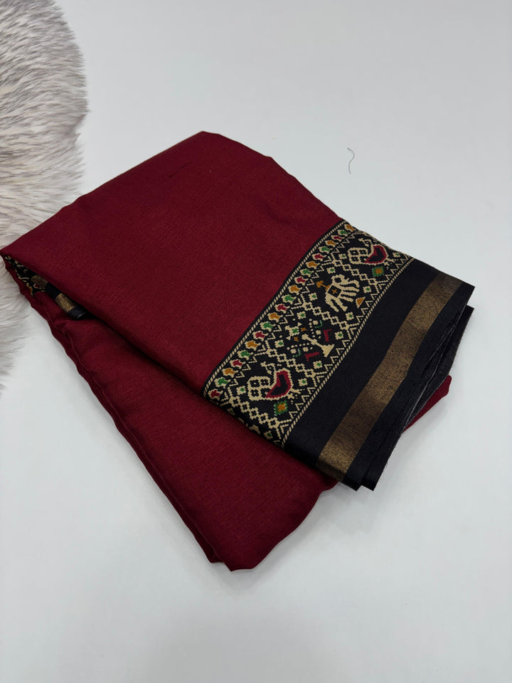 Beautiful Matka Silk Patola Saree With Blouse
